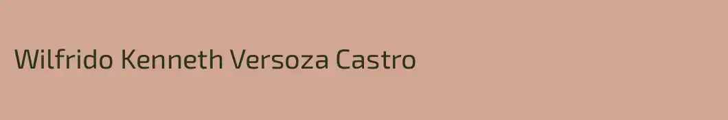 Wilfrido Kenneth Versoza Castro